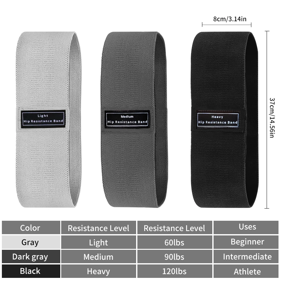 Yoga Fitness Resistance Band - ファブリックレジスタンスヒップバンド、臀筋太もも用弾性ワークアウトバンド、スクワットサークルストレッチフィットネスストリップループ、ヨガジム機器