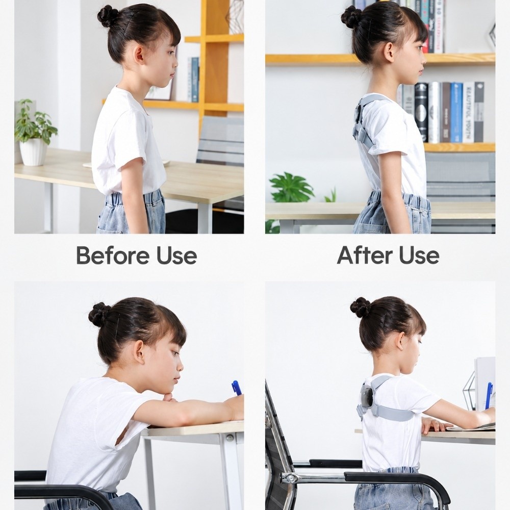 8種類の形状に対応する姿勢矯正ベルト。400mAhバッテリー - Posture Corrector Back のレビューと価格